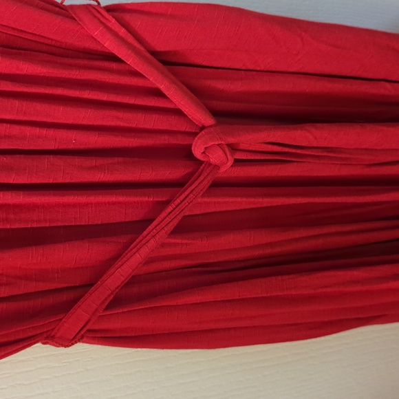 Lane Bryant Tied Waist Lipstick Red Dress - Picture 2 of 5